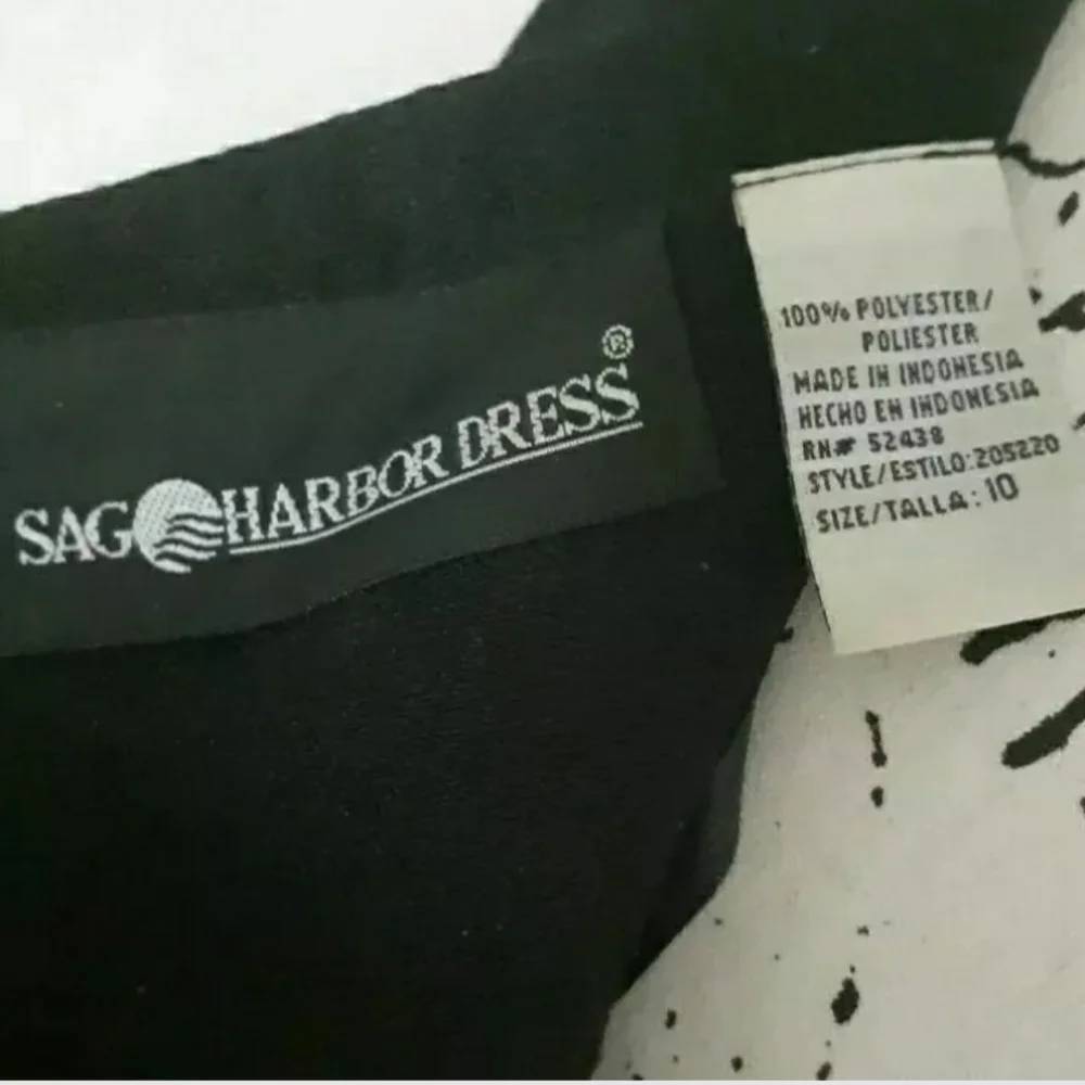 Womens Black sz 10 Sag Harber Knee Length zip up back Dress - Picture 3 of 5